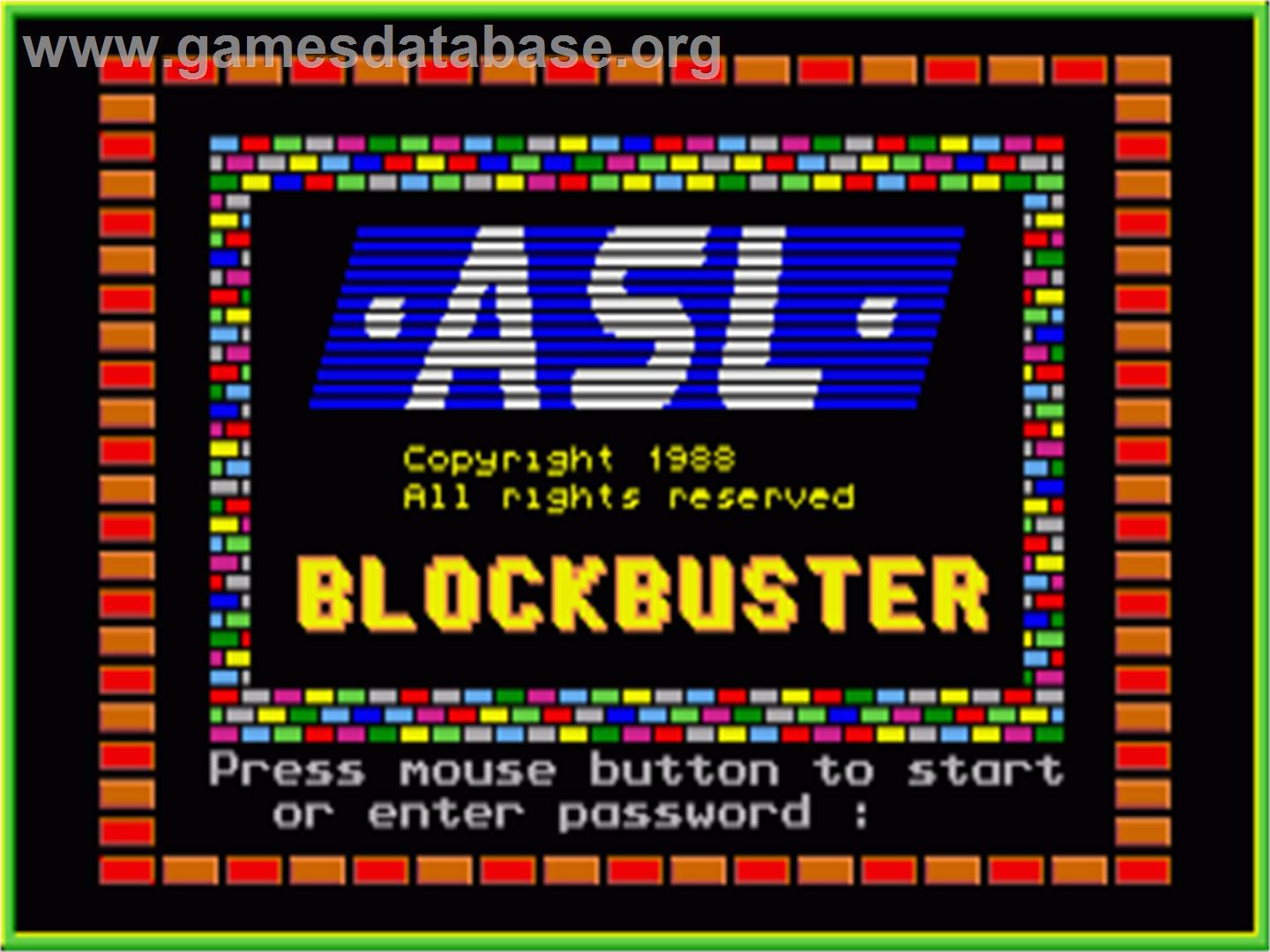 Blockbuster - Commodore Amiga - Artwork - Title Screen