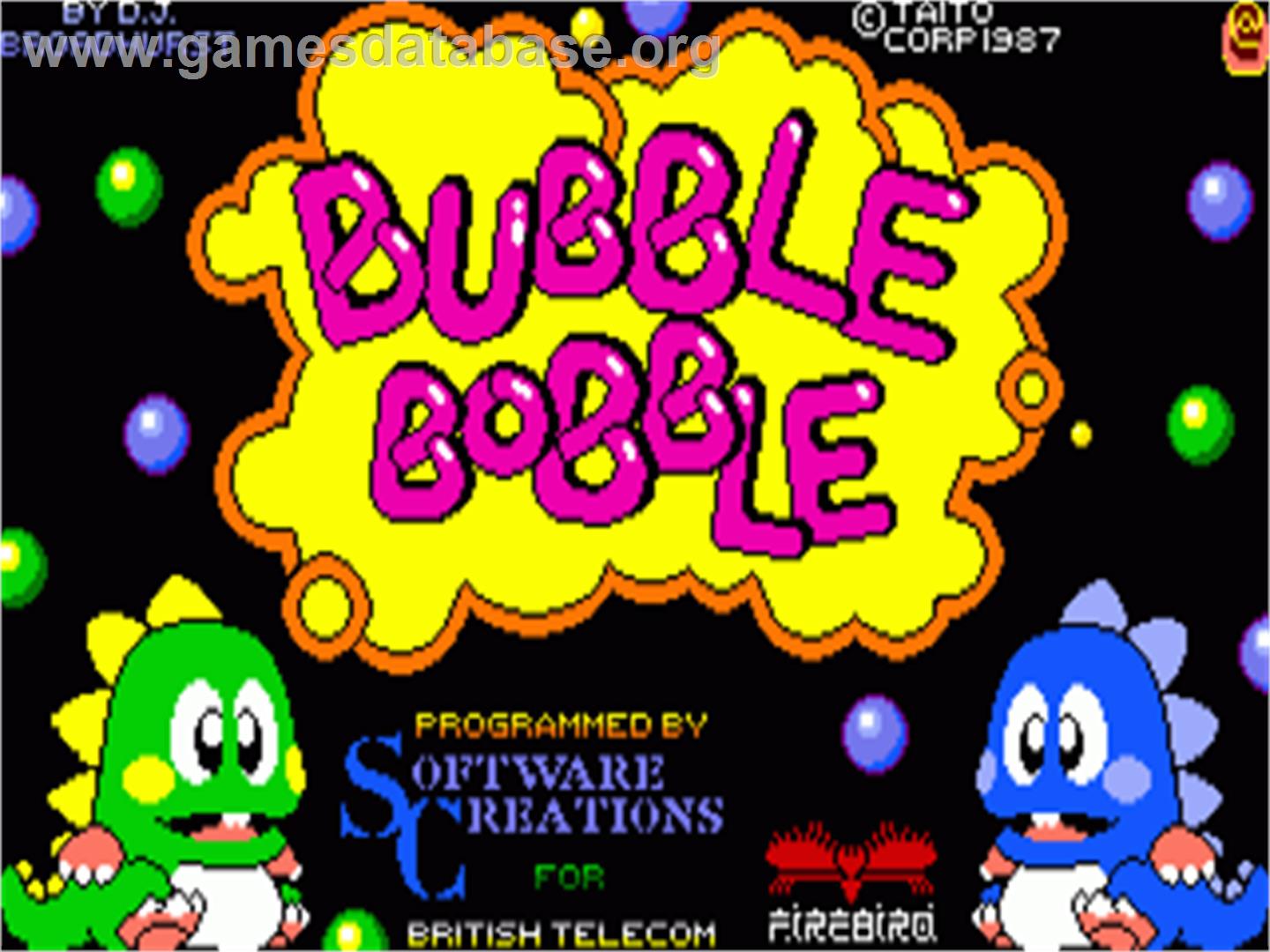 Bubble Bobble - Commodore Amiga - Artwork - Title Screen