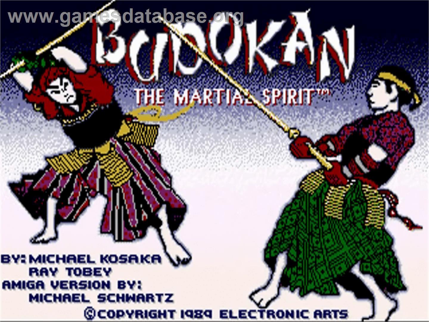Budokan: The Martial Spirit - Commodore Amiga - Artwork - Title Screen