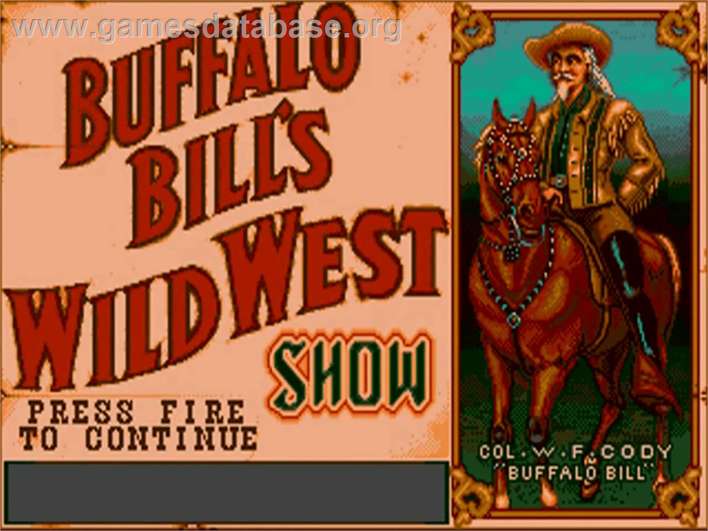 Buffalo Bill's Wild West Show - Commodore Amiga - Artwork - Title Screen