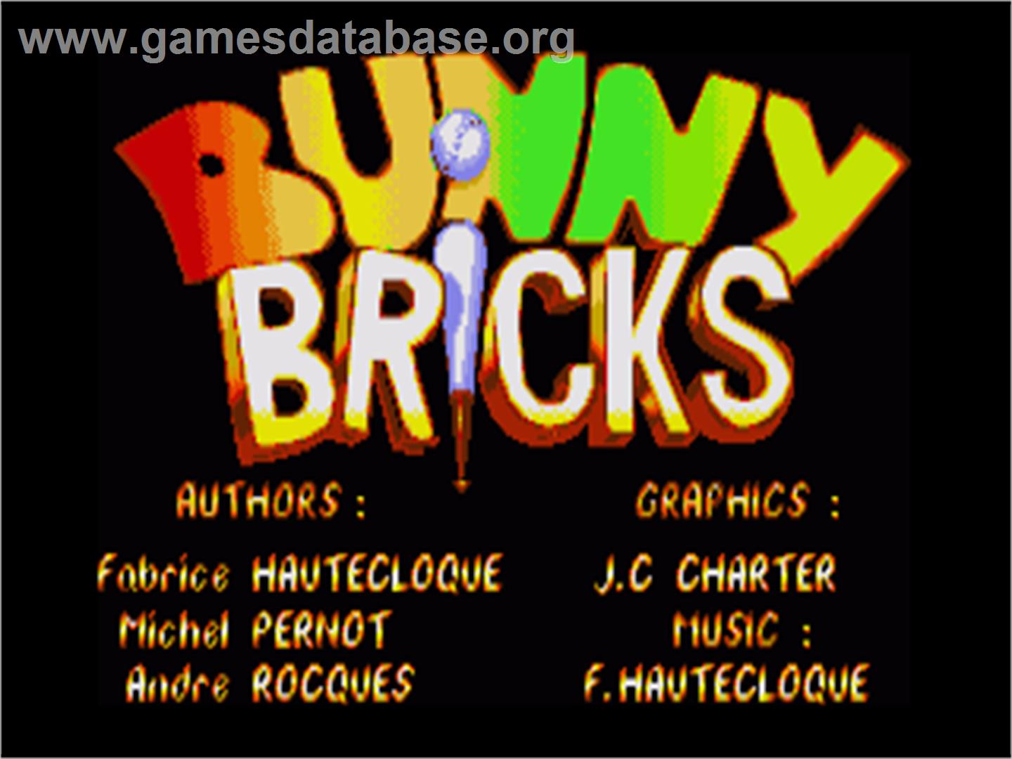 Bunny Bricks - Commodore Amiga - Artwork - Title Screen