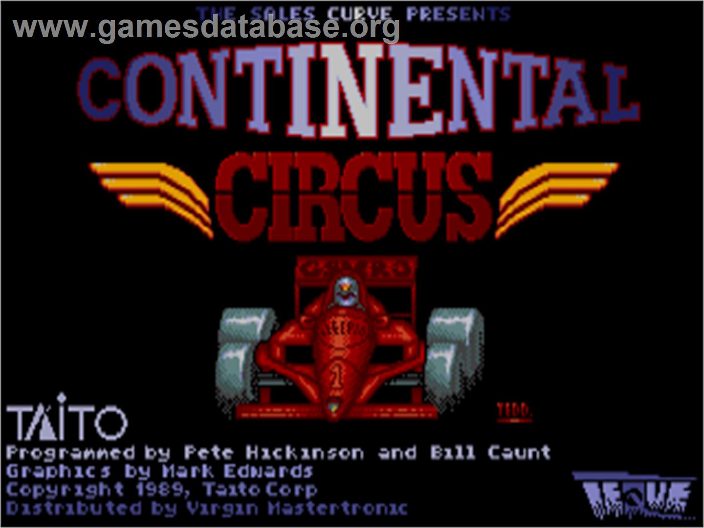 Continental Circus - Commodore Amiga - Artwork - Title Screen