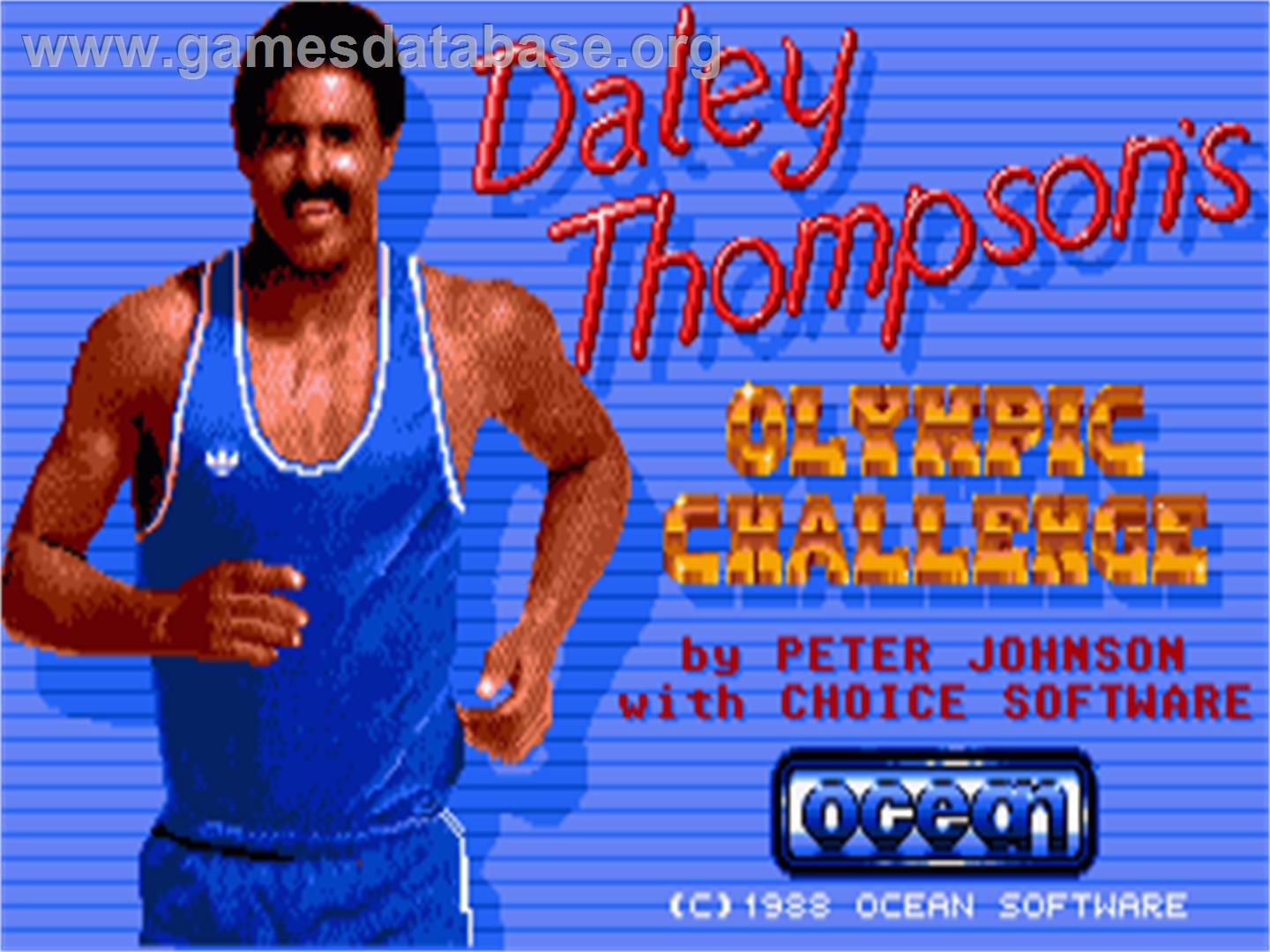 Daley Thompson's Olympic Challenge - Commodore Amiga - Artwork - Title Screen