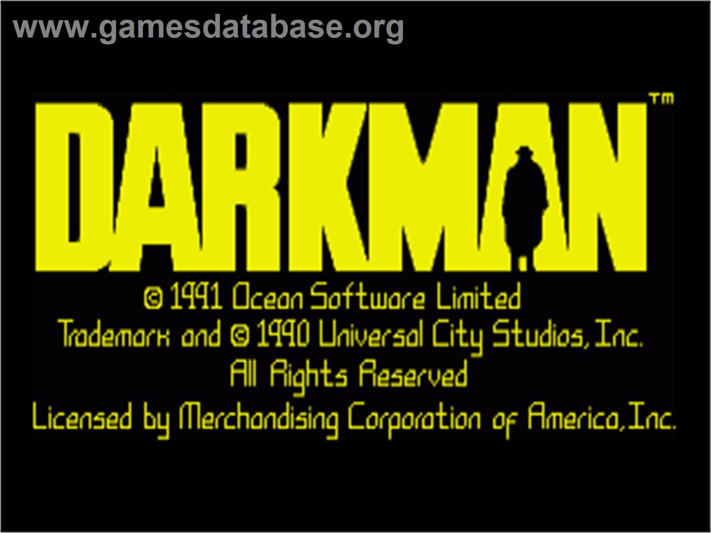 Darkman - Commodore Amiga - Artwork - Title Screen