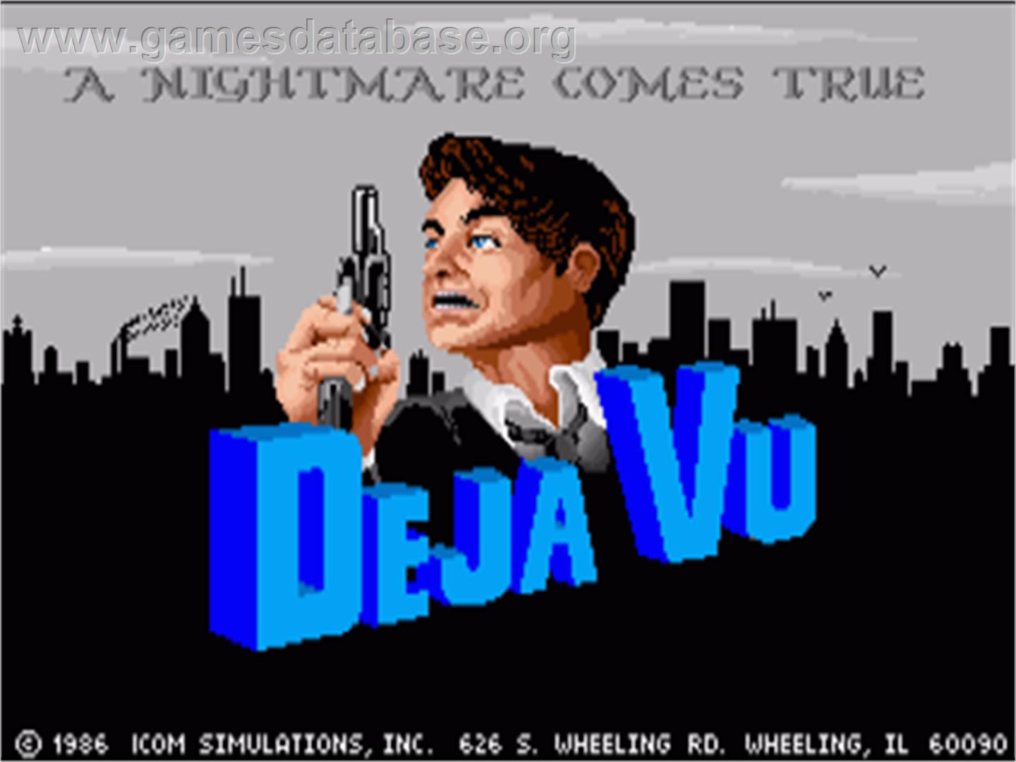 Deja Vu: A Nightmare Comes True - Commodore Amiga - Artwork - Title Screen