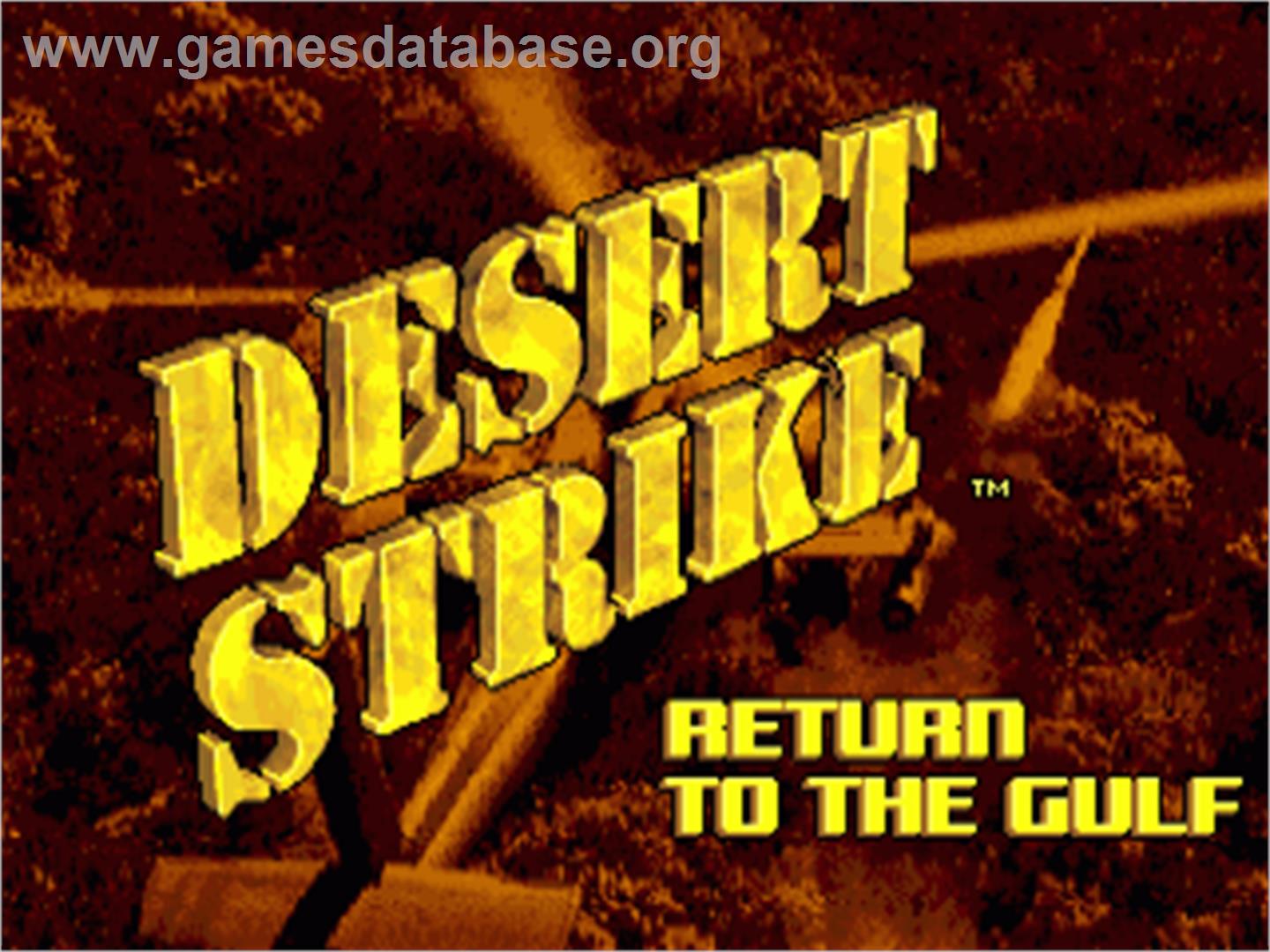 Desert Strike: Return to the Gulf - Commodore Amiga - Artwork - Title Screen