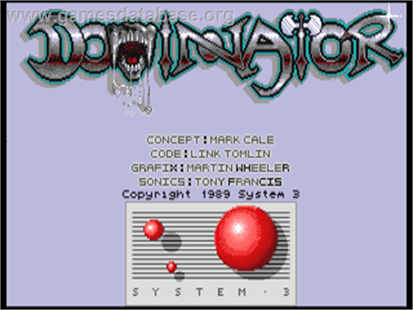 Dominator - Commodore Amiga - Artwork - Title Screen