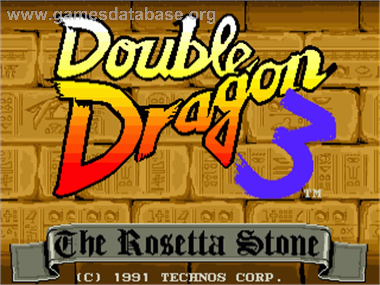 Double Dragon 3 - The Rosetta Stone - Commodore Amiga - Artwork - Title Screen