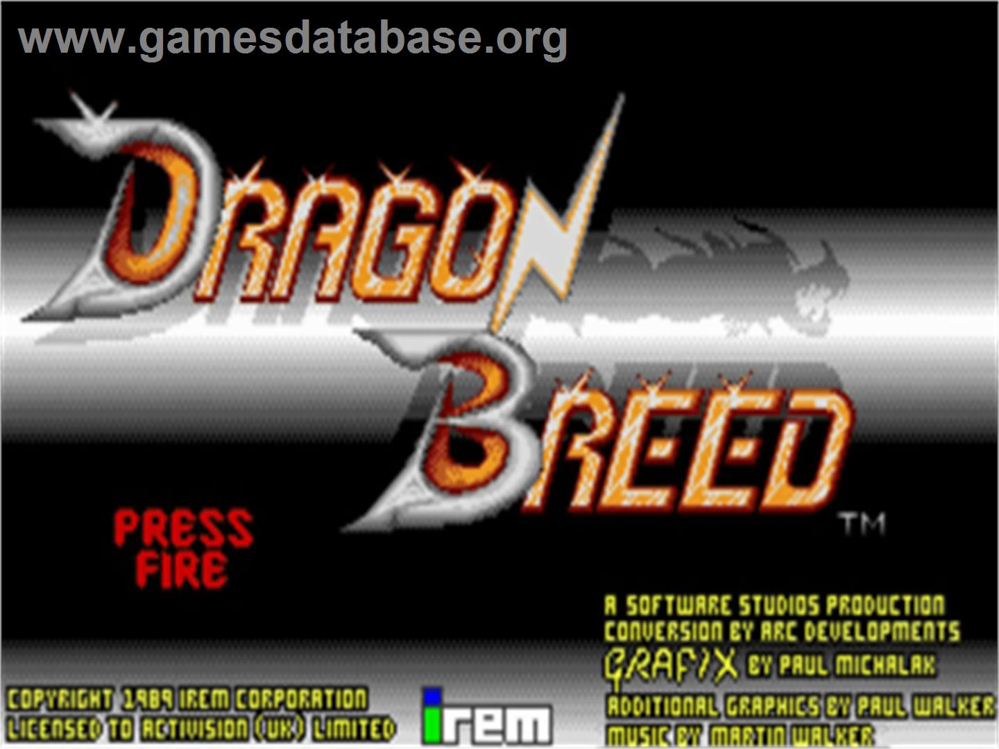 Dragon Breed - Commodore Amiga - Artwork - Title Screen