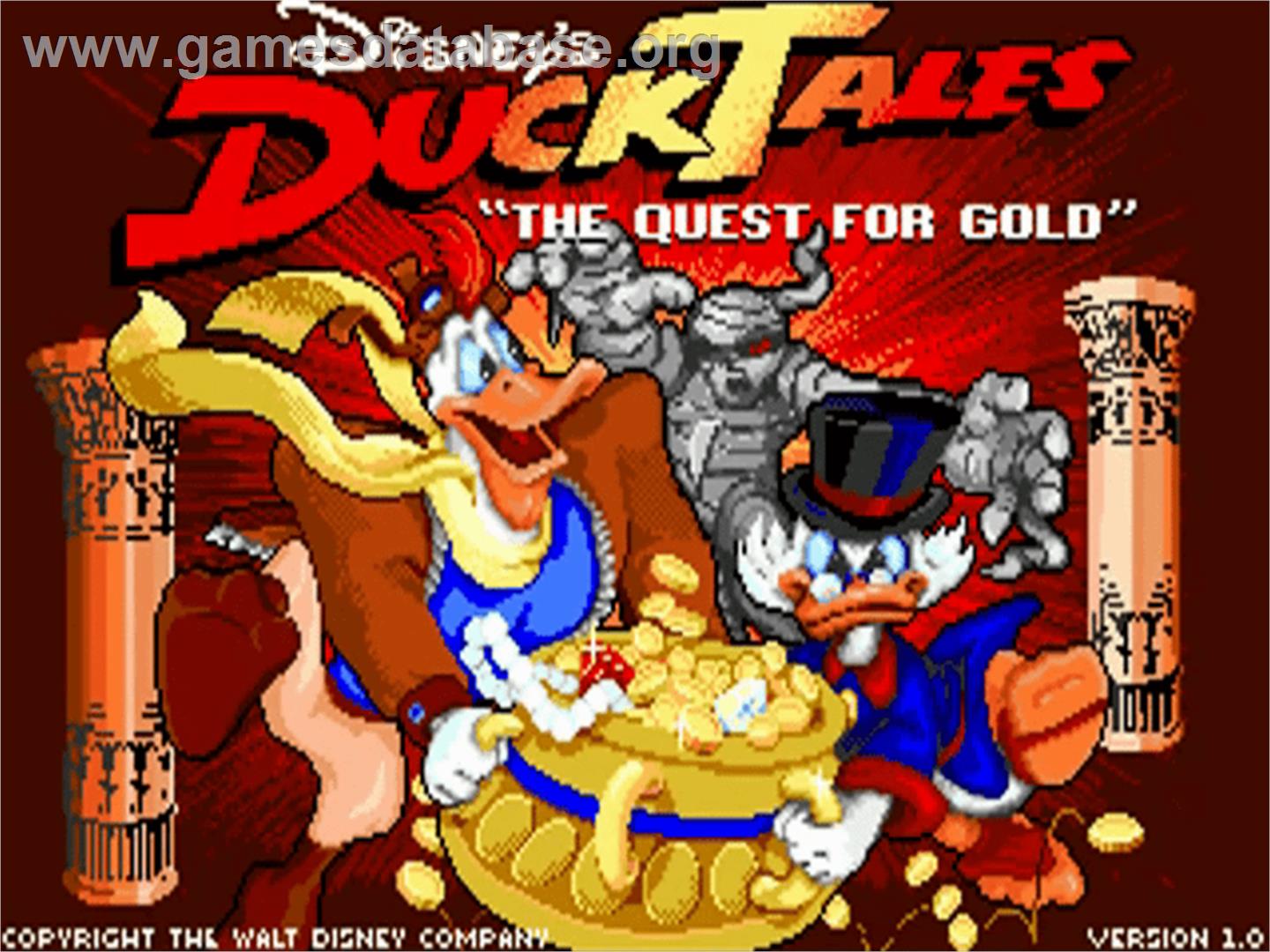 Duck Tales: The Quest for Gold - Commodore Amiga - Artwork - Title Screen