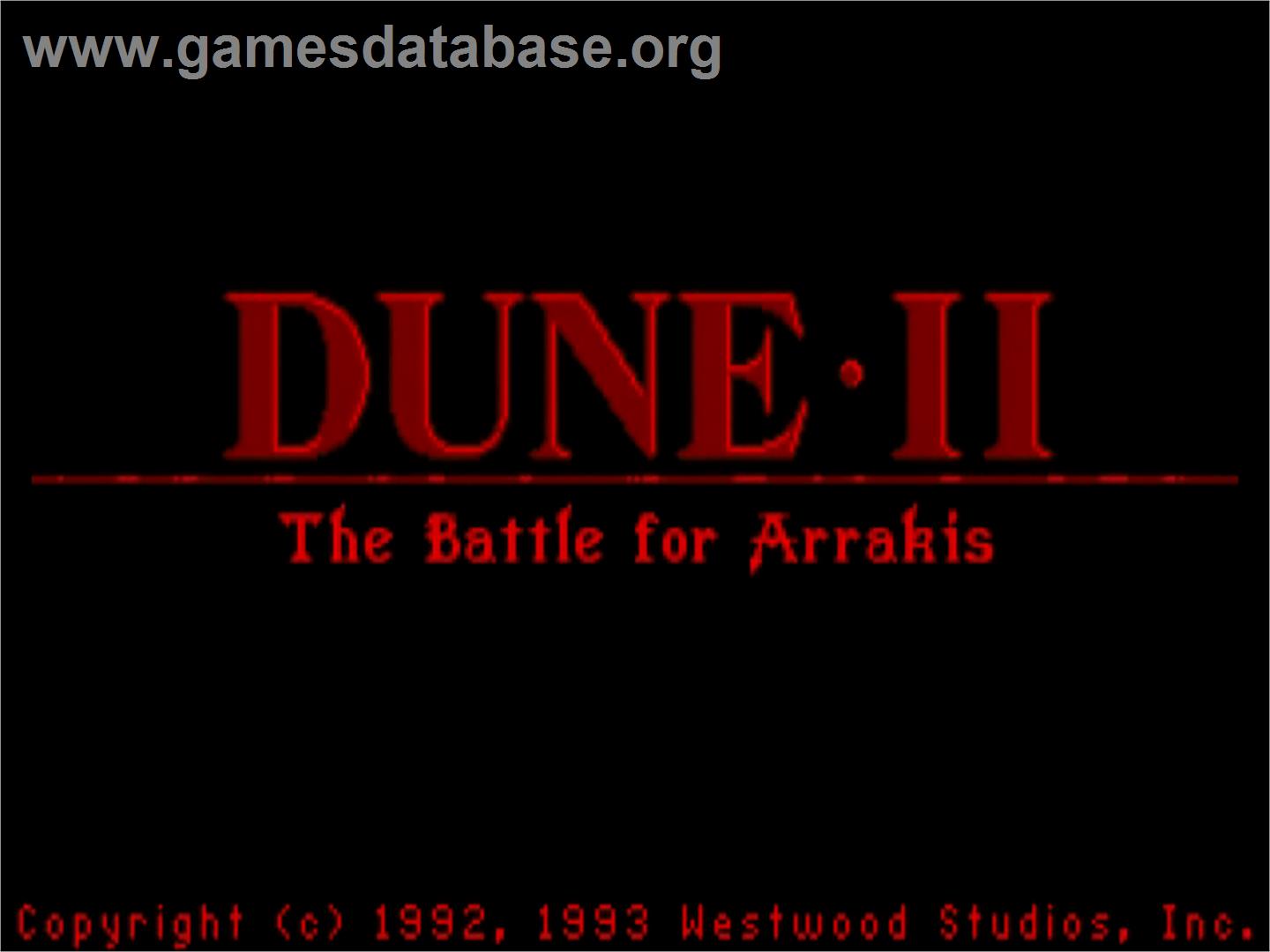 Dune 2 - Commodore Amiga - Artwork - Title Screen