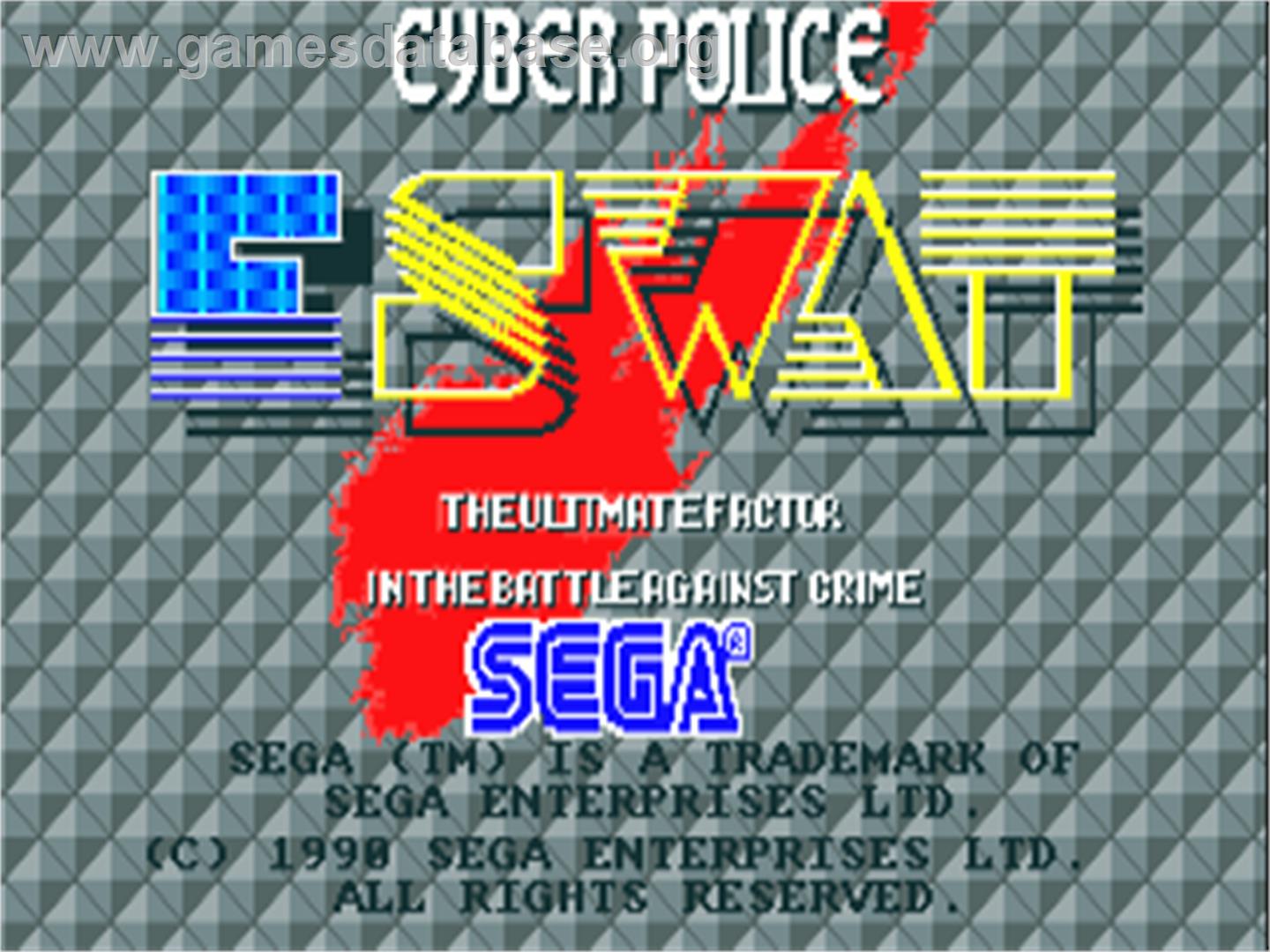 E-SWAT: Cyber Police - Commodore Amiga - Artwork - Title Screen