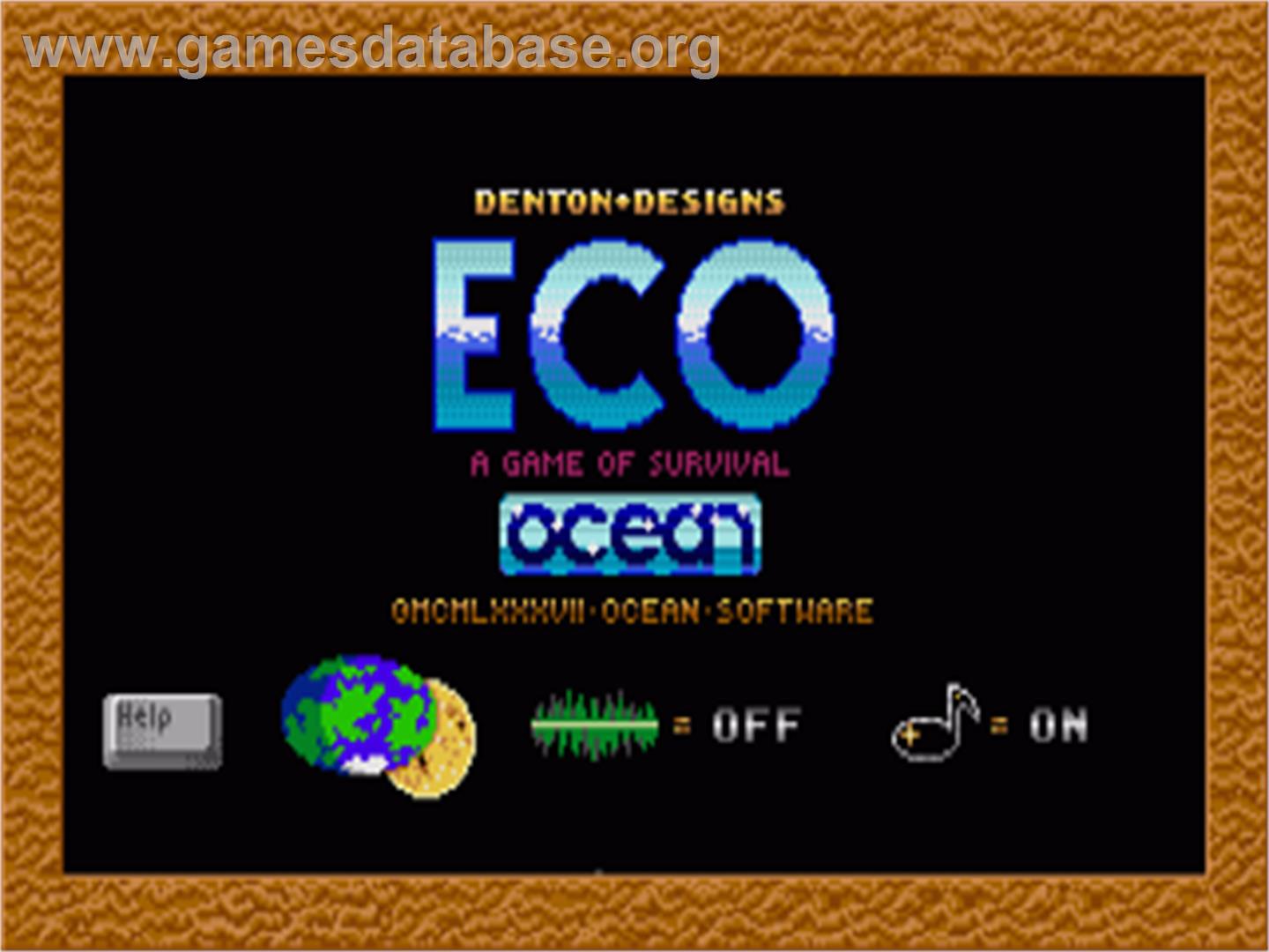 Eco - Commodore Amiga - Artwork - Title Screen
