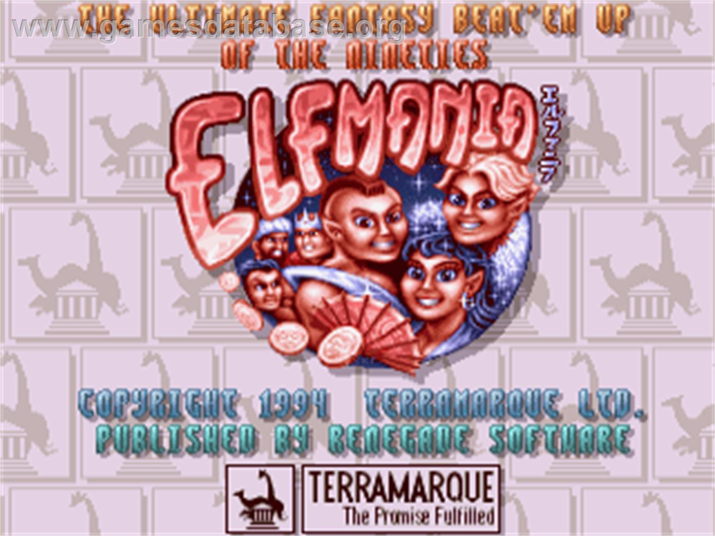 Elfmania - Commodore Amiga - Artwork - Title Screen