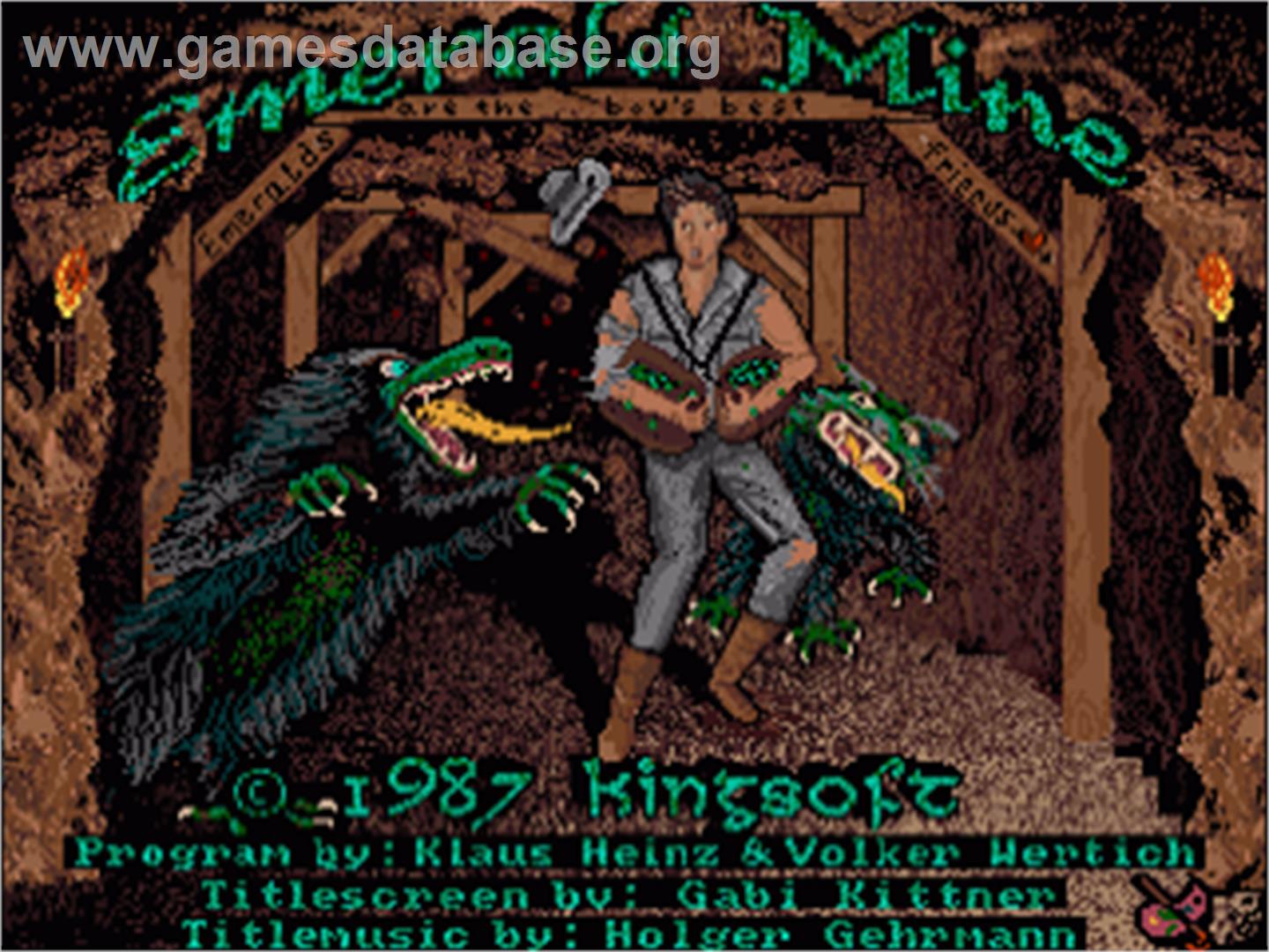 Emerald Mine - Commodore Amiga - Artwork - Title Screen