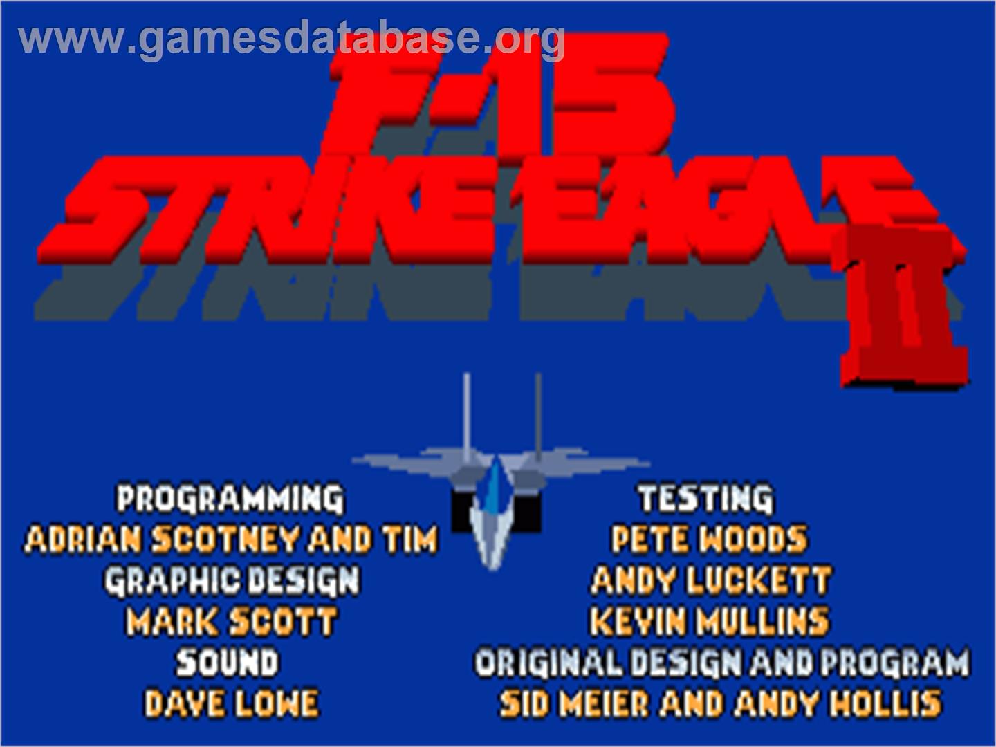 F-15 Strike Eagle 2 - Commodore Amiga - Artwork - Title Screen