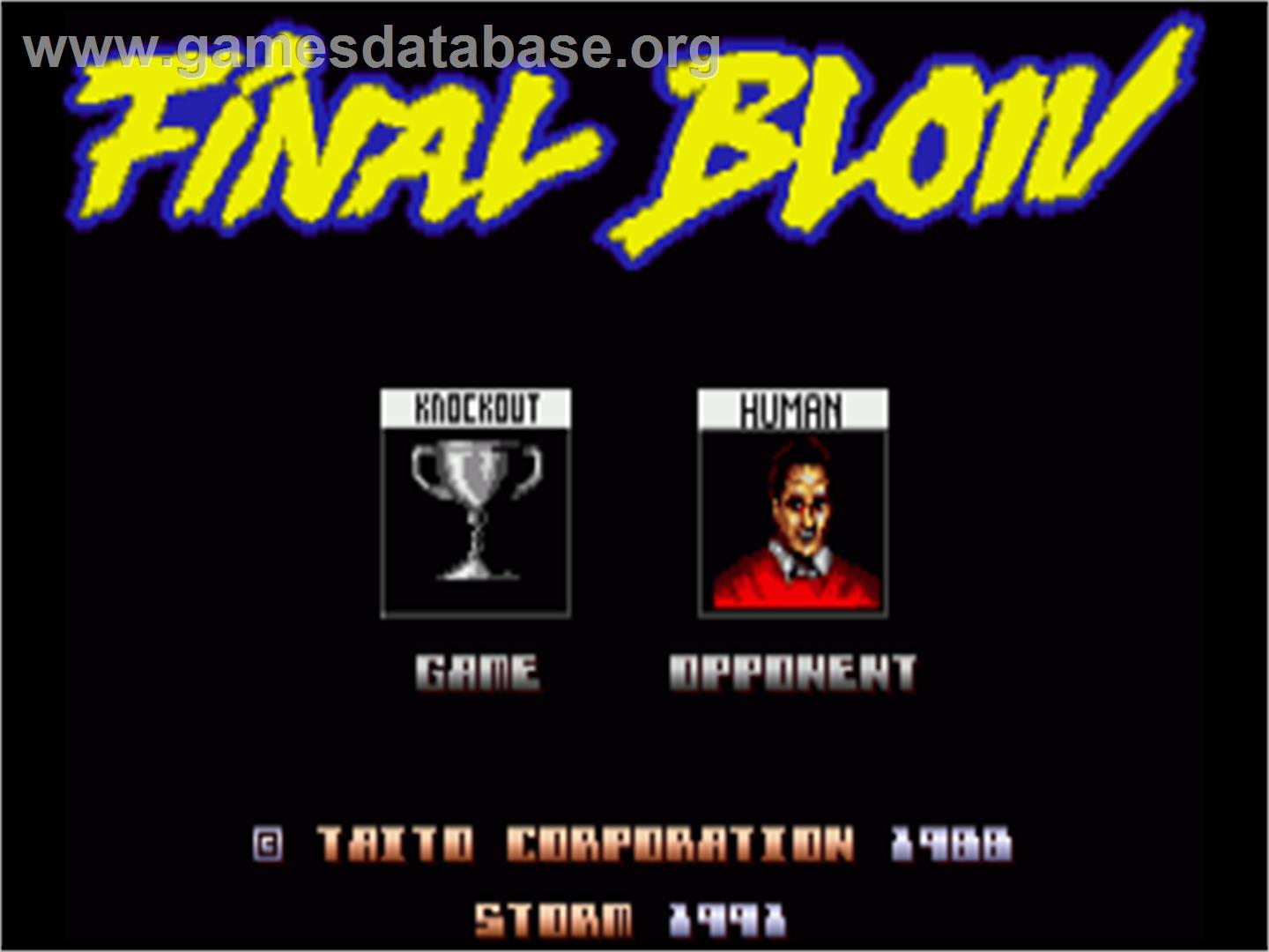 Final Blow - Commodore Amiga - Artwork - Title Screen