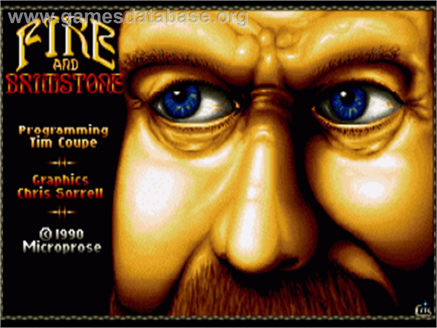 Fire and Brimstone - Commodore Amiga - Artwork - Title Screen