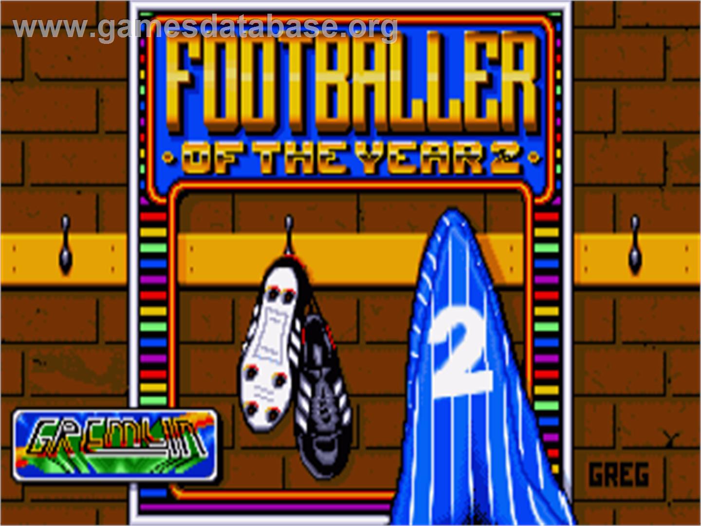 Footballer of the Year 2 - Commodore Amiga - Artwork - Title Screen