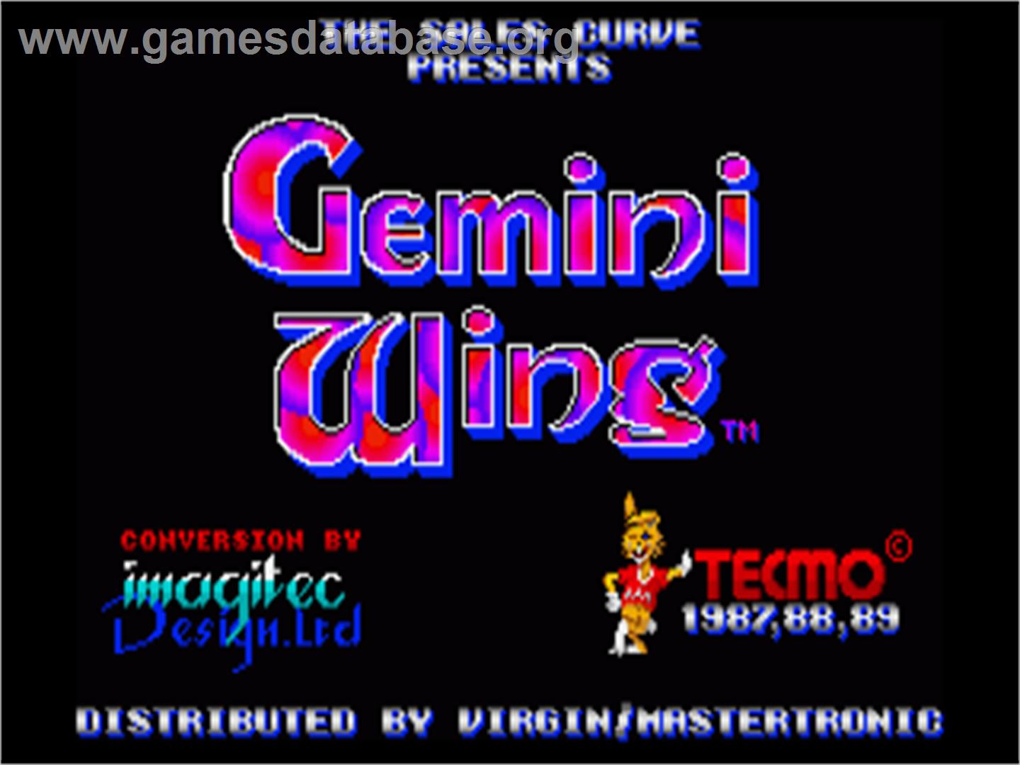 Gemini Wing - Commodore Amiga - Artwork - Title Screen