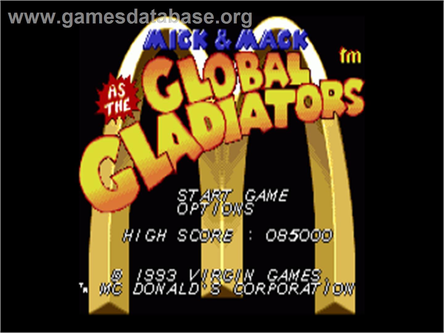 Global Gladiators - Commodore Amiga - Artwork - Title Screen