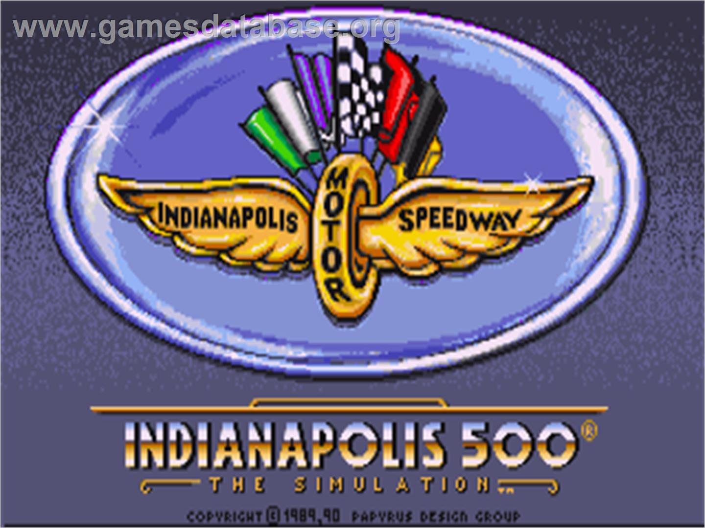 Indianapolis 500: The Simulation - Commodore Amiga - Artwork - Title Screen
