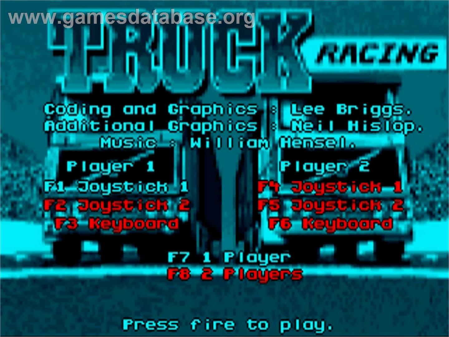 International Truck Racing - Commodore Amiga - Artwork - Title Screen
