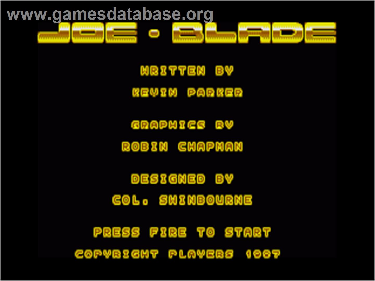 Joe Blade - Commodore Amiga - Artwork - Title Screen
