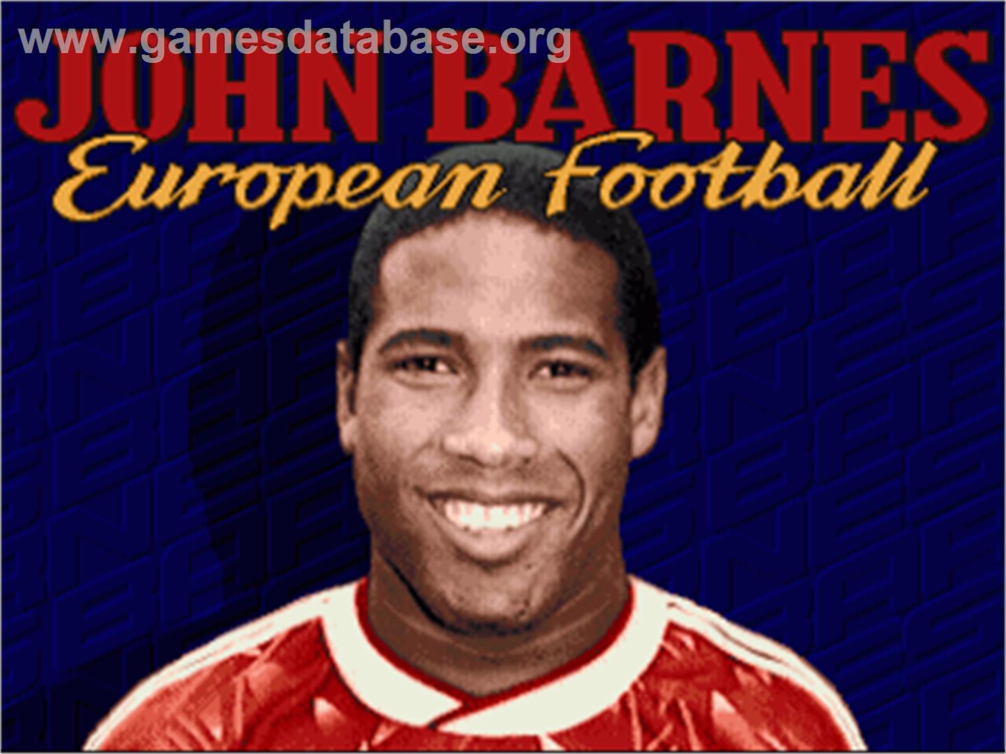 John Barnes' European Football - Commodore Amiga - Artwork - Title Screen