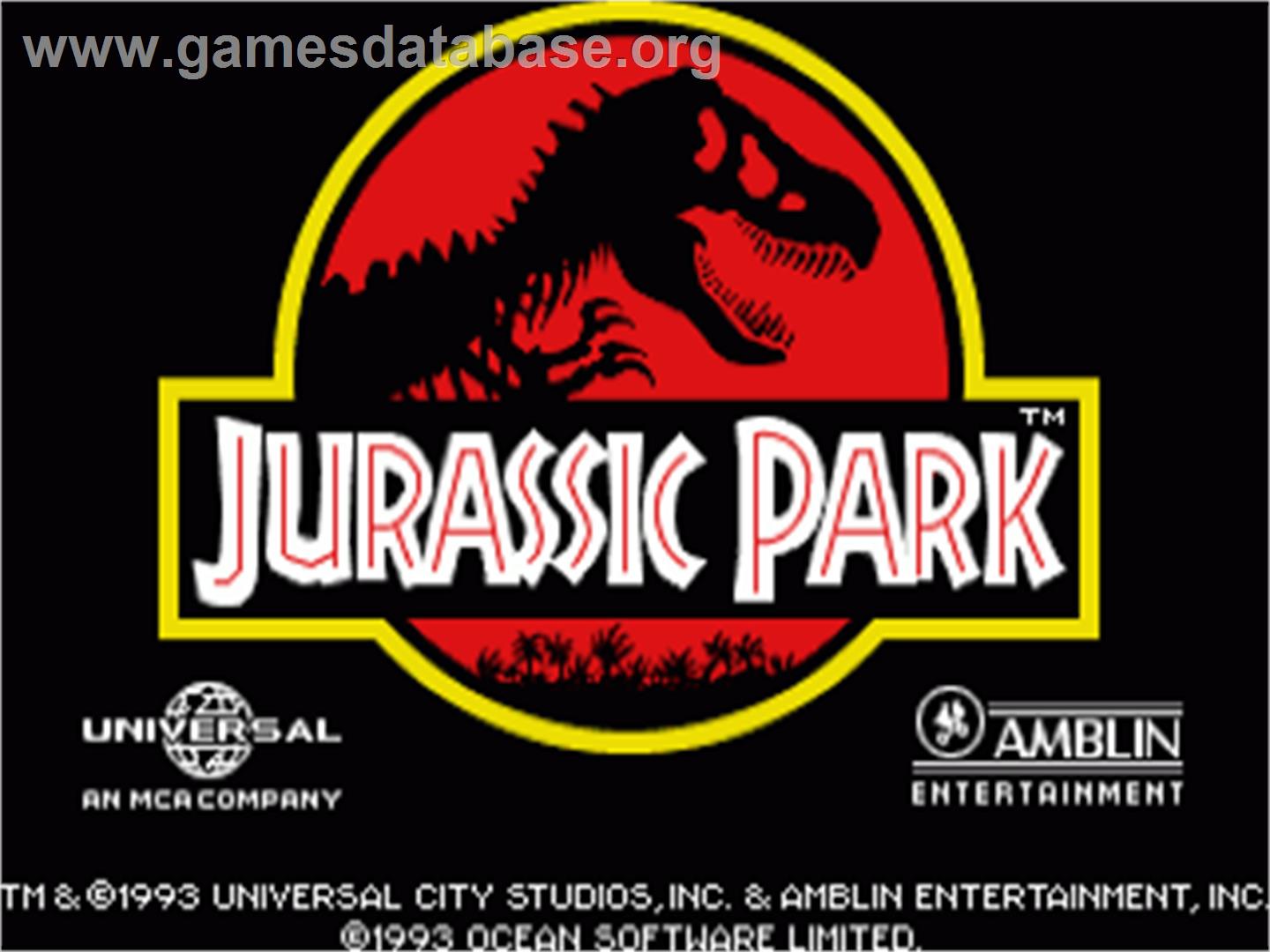 Jurassic Park - Commodore Amiga - Artwork - Title Screen