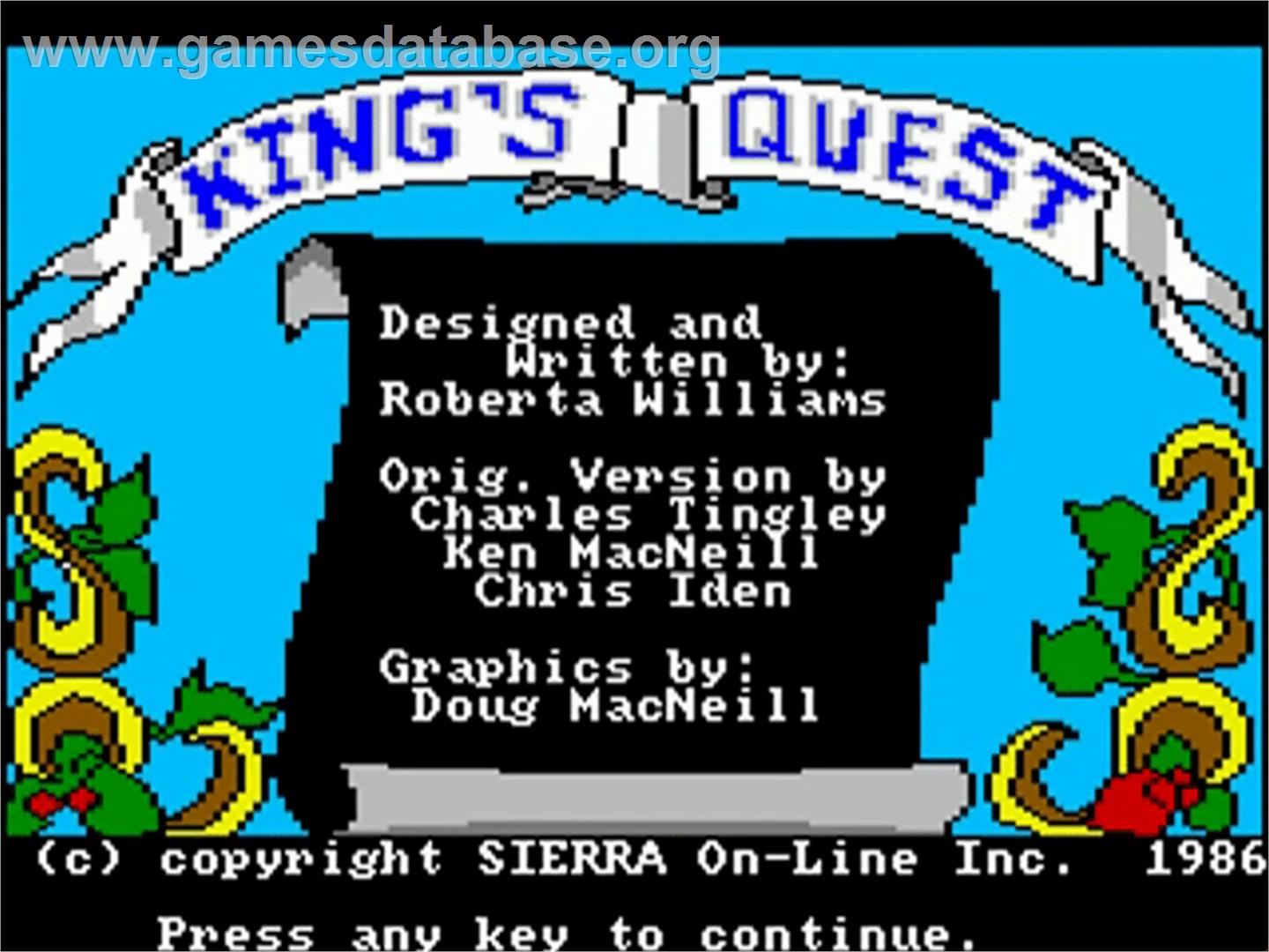 King's Quest - Commodore Amiga - Artwork - Title Screen