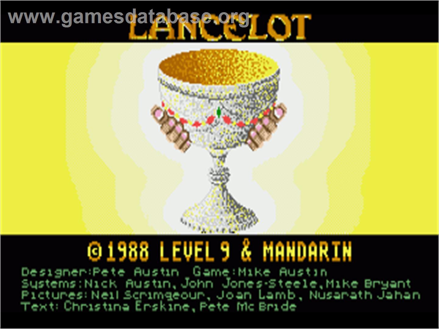 Lancelot - Commodore Amiga - Artwork - Title Screen