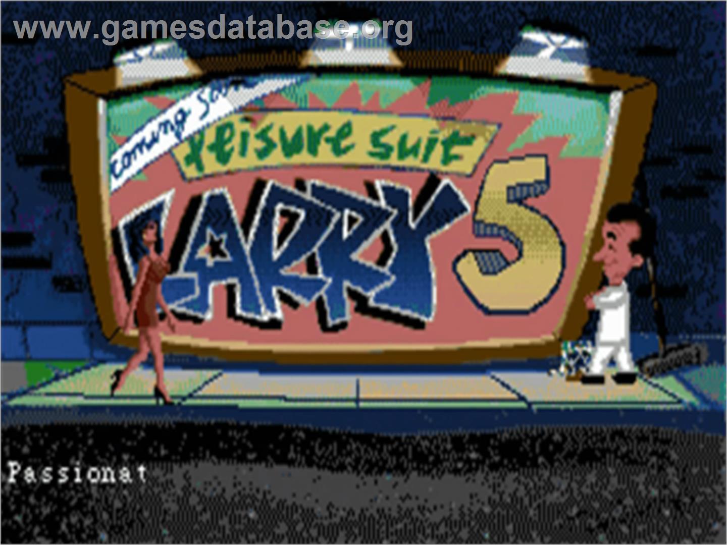 Leisure Suit Larry 5: Passionate Patti Does a Little Undercover Work - Commodore Amiga - Artwork - Title Screen