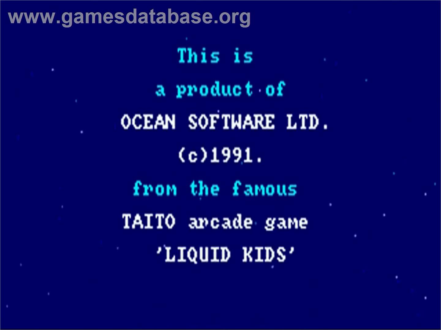 Liquid Kids - Commodore Amiga - Artwork - Title Screen