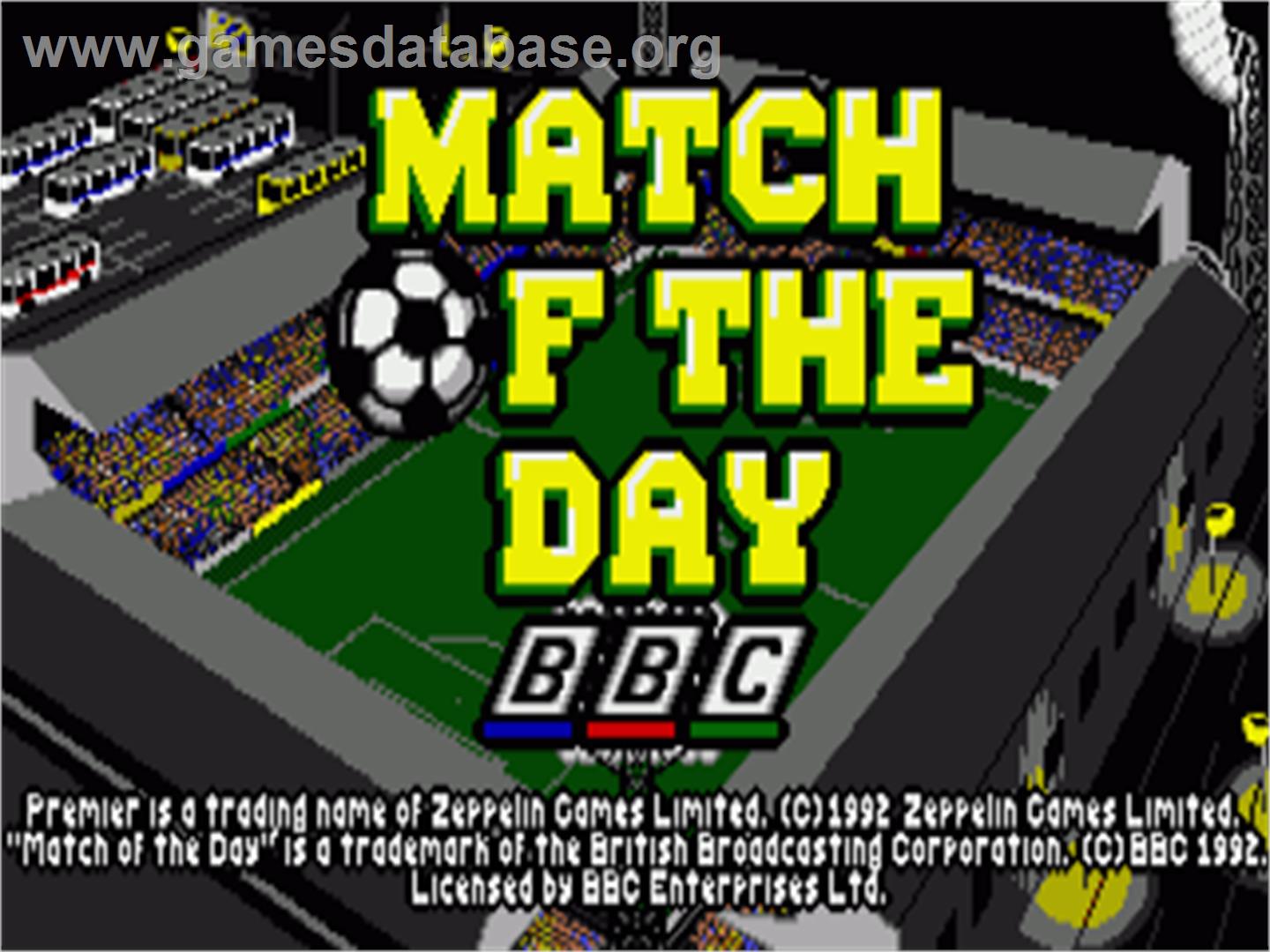 Match of the Day - Commodore Amiga - Artwork - Title Screen