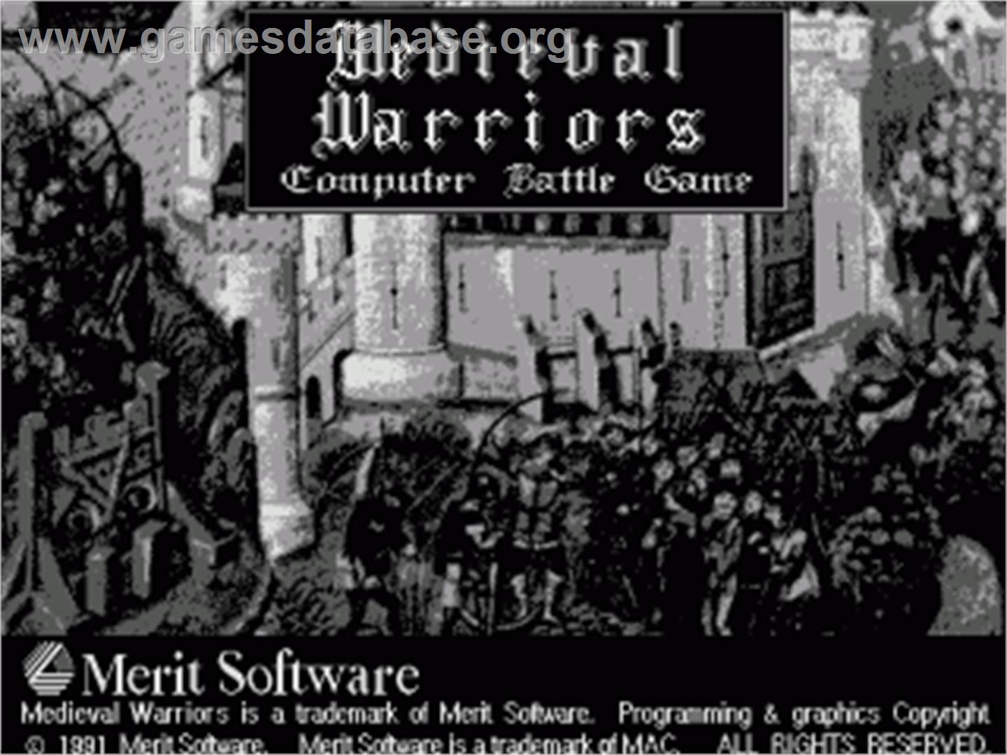 Medieval Warriors - Commodore Amiga - Artwork - Title Screen