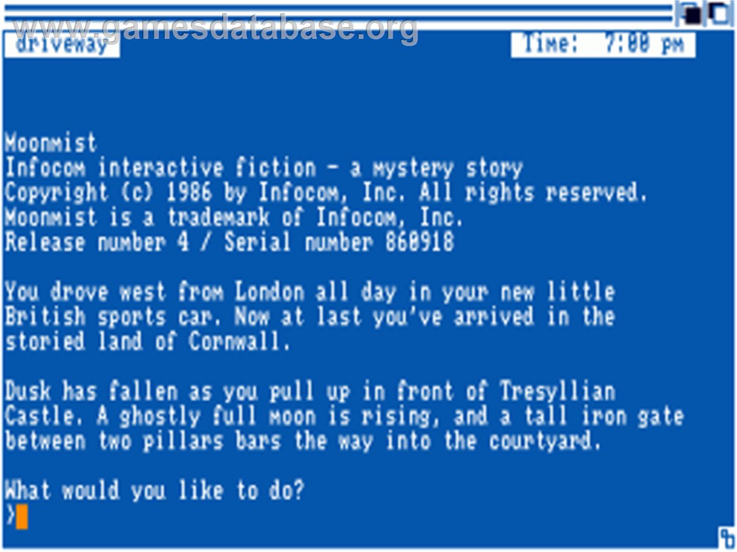 Moonmist - Commodore Amiga - Artwork - Title Screen
