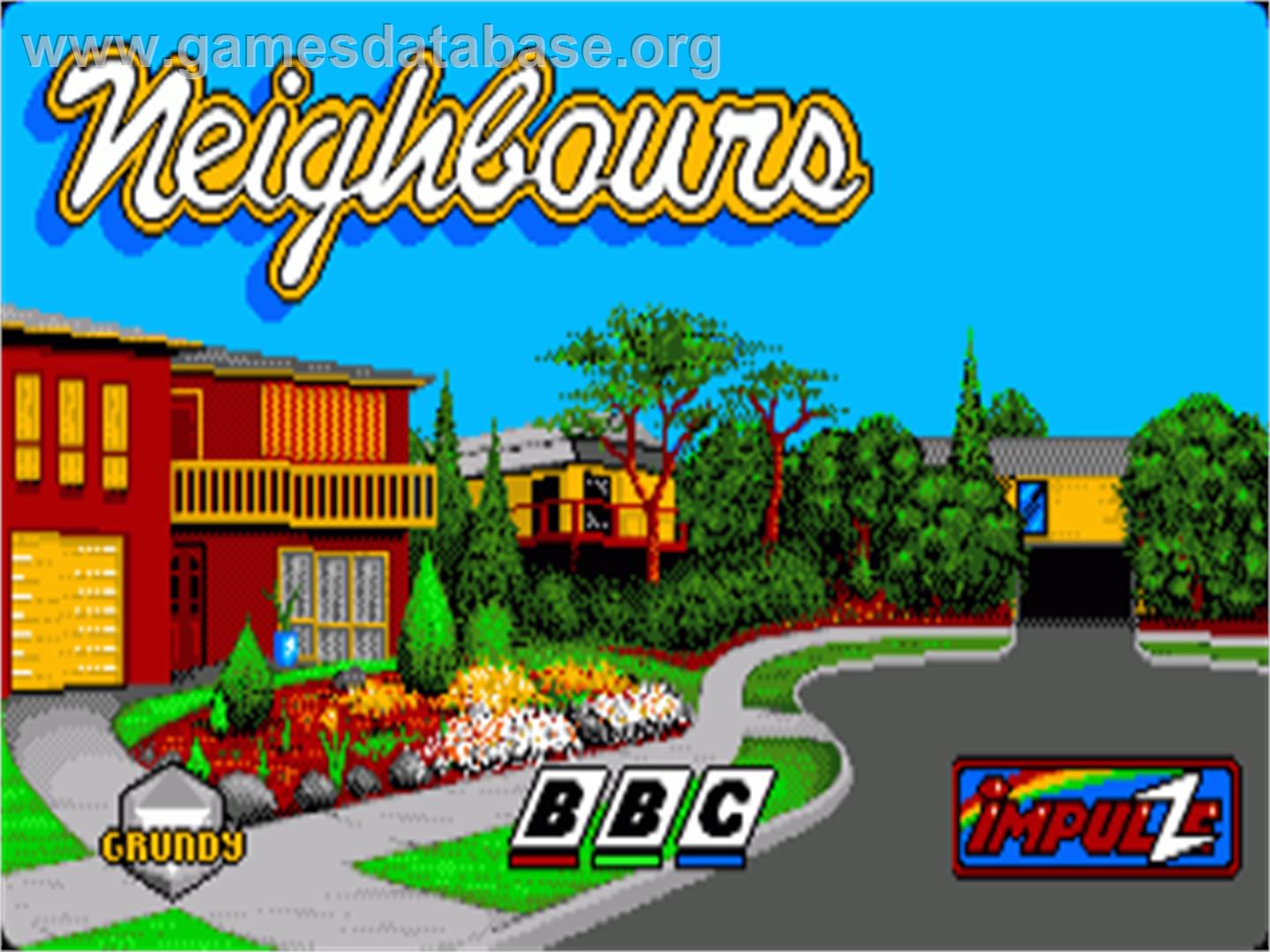 Neighbours - Commodore Amiga - Artwork - Title Screen