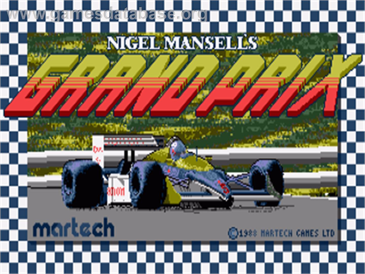 Nigel Mansell's Grand Prix - Commodore Amiga - Artwork - Title Screen