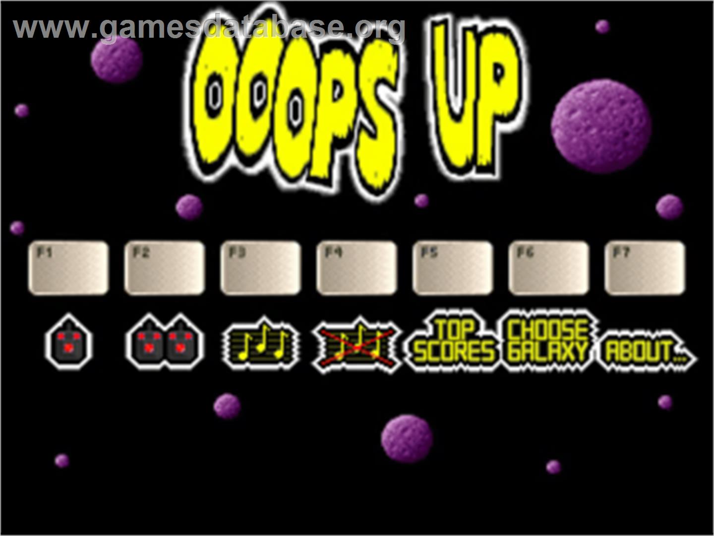 Ooops Up - Commodore Amiga - Artwork - Title Screen