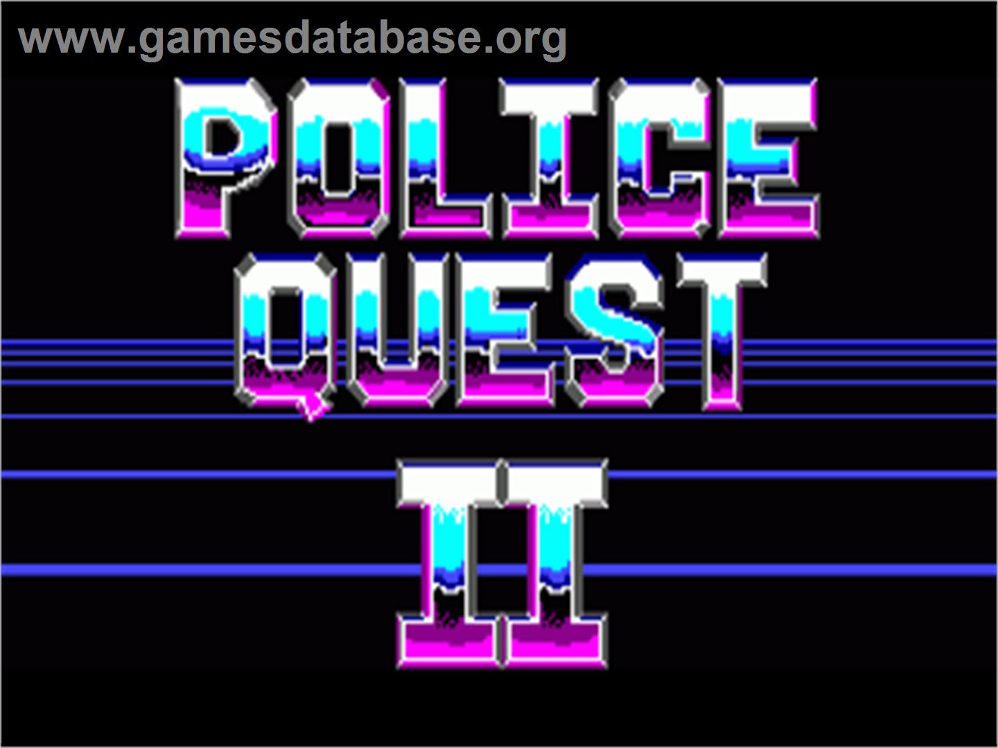 Police Quest 2: The Vengeance - Commodore Amiga - Artwork - Title Screen