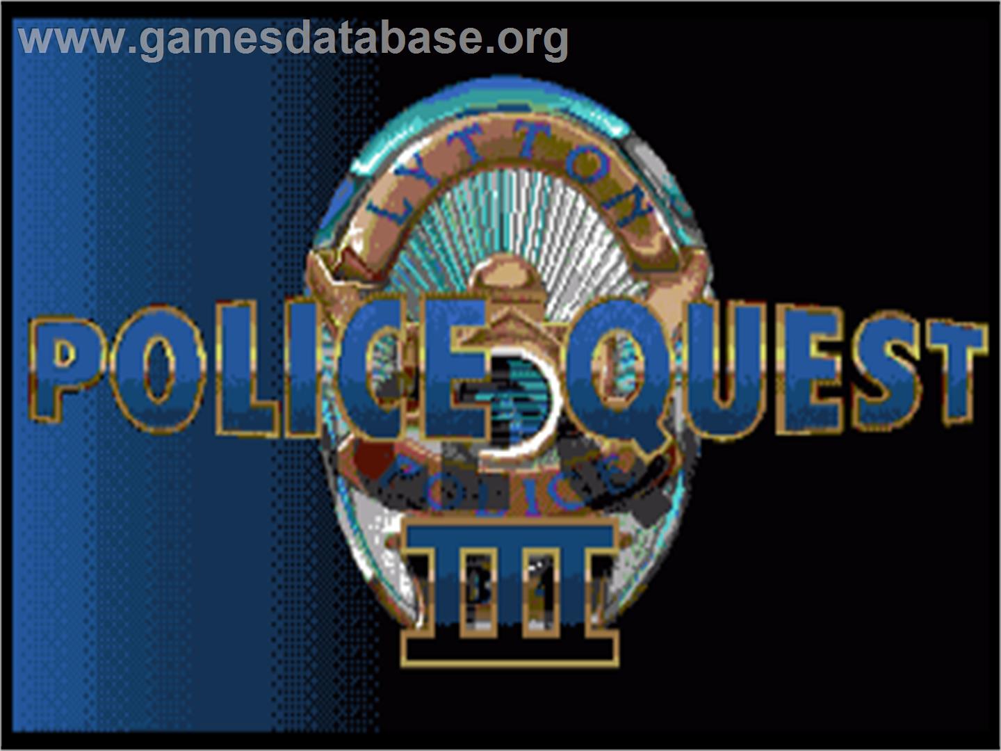 Police Quest 3: The Kindred - Commodore Amiga - Artwork - Title Screen