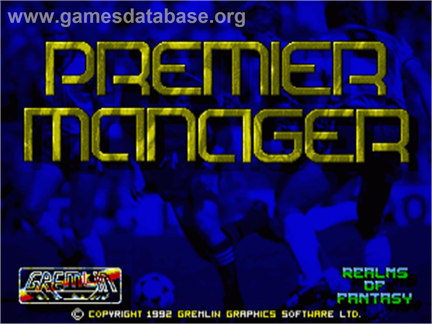 Premier Manager - Commodore Amiga - Artwork - Title Screen