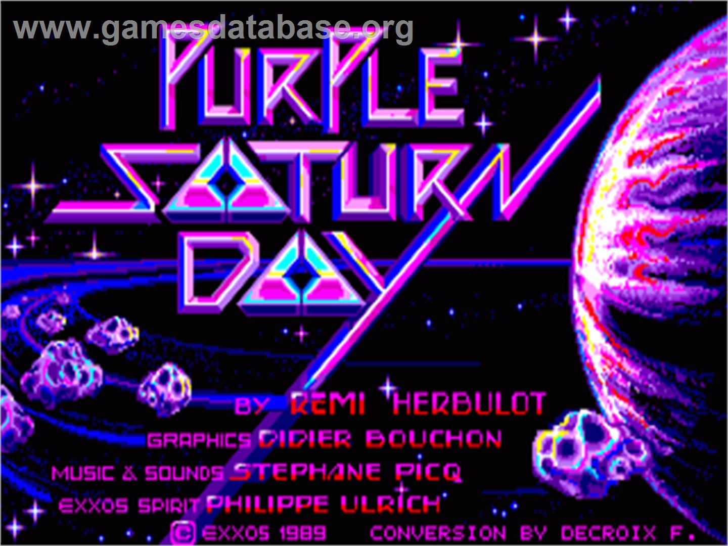 Purple Saturn Day - Commodore Amiga - Artwork - Title Screen