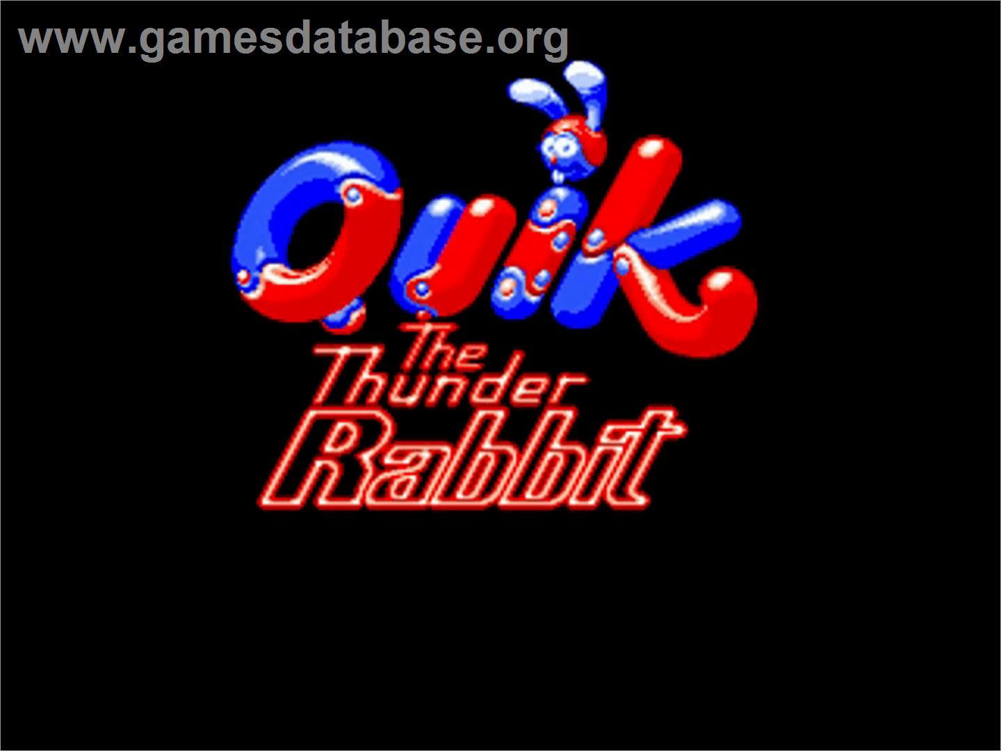 Quik the Thunder Rabbit - Commodore Amiga - Artwork - Title Screen