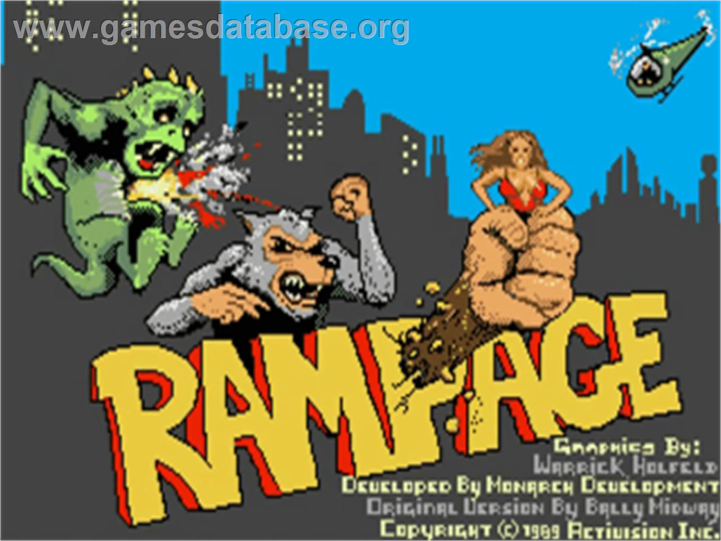 Rampage - Commodore Amiga - Artwork - Title Screen
