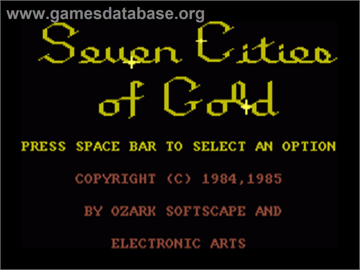 Seven Cities of Gold - Commodore Amiga - Artwork - Title Screen