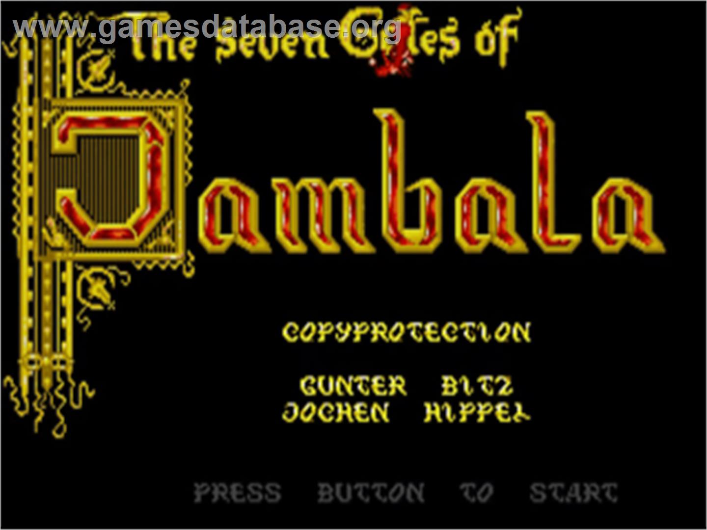 Seven Gates of Jambala - Commodore Amiga - Artwork - Title Screen