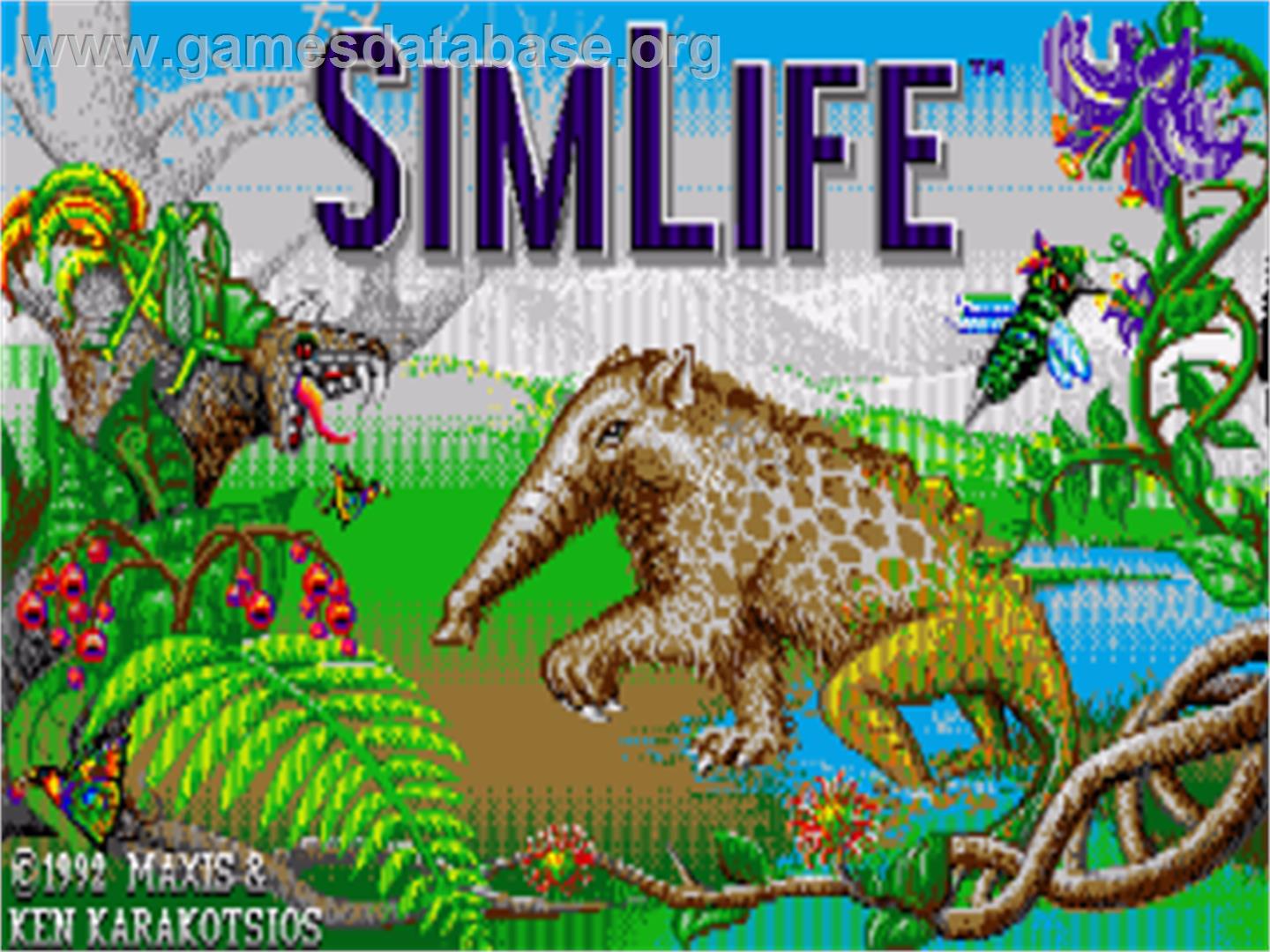 Sim Life - Commodore Amiga - Artwork - Title Screen