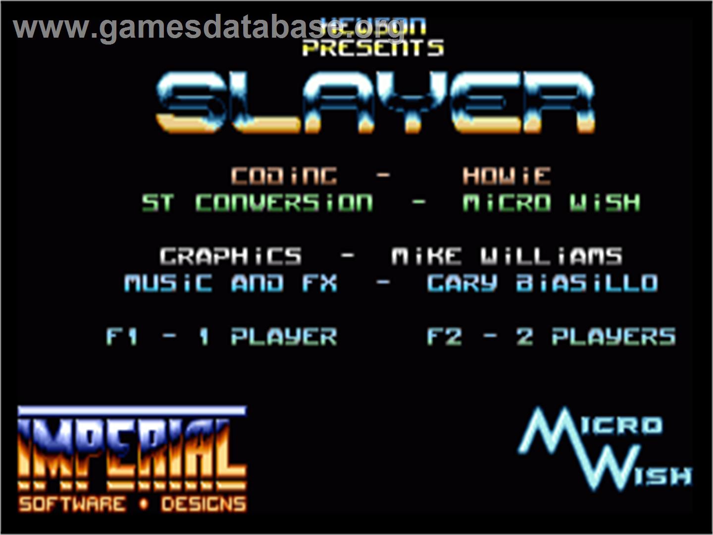 Slayer - Commodore Amiga - Artwork - Title Screen